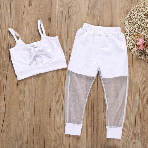 Girls Clothes Set Kids Clothes Outfits Vest Tops Lace Long Pants Toddler Summer Children Clothes Set Boutique Girls Clothing Set