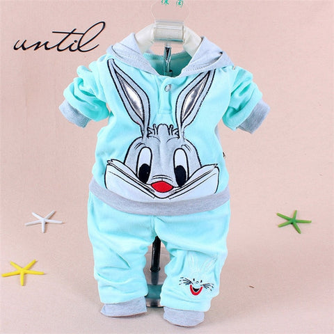 Newborn Baby Boys Clothes Autumn Winter Baby Girls Clothes Rabbit Hoodie+Pant Costume Outfit Suit Infant Clothing For Baby Sets