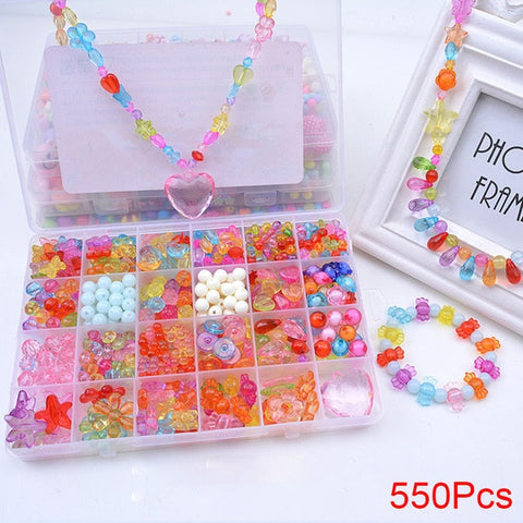 DIY Handmade Beaded Toy with Accessory Set Children Creative 24 Grid Girl Jewelry Making Toys Educational Toys Children Gift