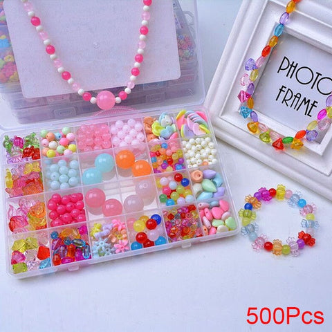 DIY Handmade Beaded Toy with Accessory Set Children Creative 24 Grid Girl Jewelry Making Toys Educational Toys Children Gift