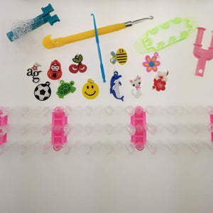 loom rubber bands bracelet rainbow rubber loom bands make woven bracelet DIY toys Christmas 2019 Gift  for kids or hair