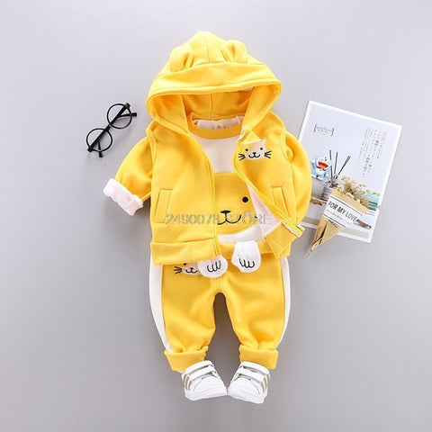 Baby Boys Girls Christmas Autumn Warm WaistCoat + Sweatshirt + Pants 3Pcs Infant Kids Children Sports Suit Toddler Clothes W168