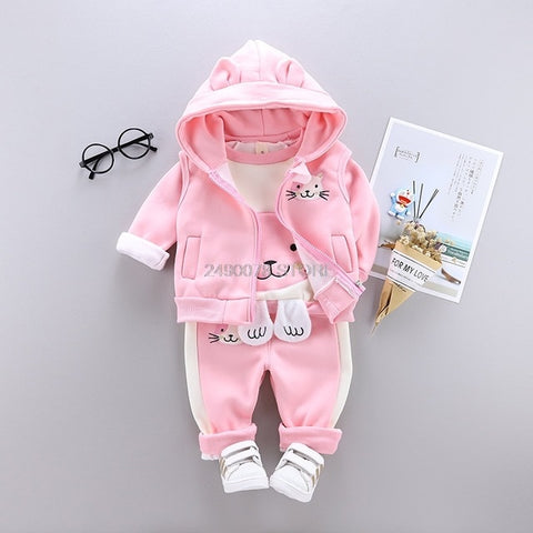 Baby Boys Girls Christmas Autumn Warm WaistCoat + Sweatshirt + Pants 3Pcs Infant Kids Children Sports Suit Toddler Clothes W168