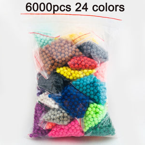 DOLLRYGA 6000pcs 24color Beads Puzzle Crystal Color Aqua DIY Beads Water Spray Set Ball Games 3D Handmade Magic Toy for Children