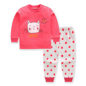 Baby Girls Clothing Set Children Set Autumn Girls Long Sleeve Clothes Cartoon T-Shirt and Pants for Kids Baby Cotton Suit