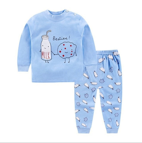 Baby Girls Clothing Set Children Set Autumn Girls Long Sleeve Clothes Cartoon T-Shirt and Pants for Kids Baby Cotton Suit