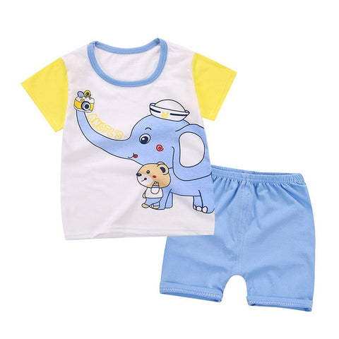 Summer children clothing sets cartoon toddler girls clothing sets top+pant 2Pcs/sets kids casual boys clothes sport suits outfit