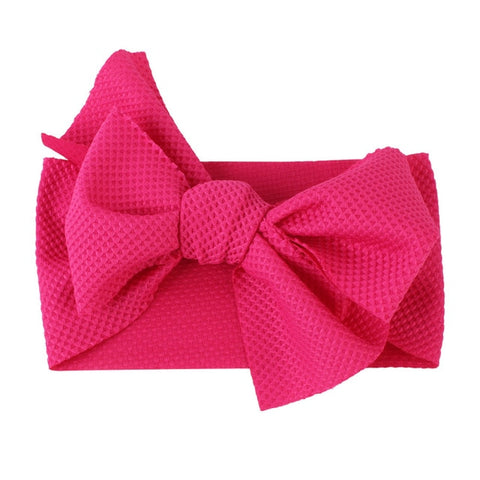 Cute Baby Girls Big Bow Hairband Headband Solid Cotton Stretch Turban Big Knot Head Wrap Headwear Girls Headband 0-3Years