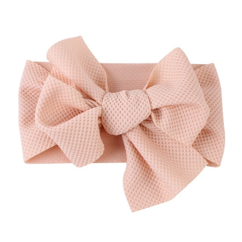 Cute Baby Girls Big Bow Hairband Headband Solid Cotton Stretch Turban Big Knot Head Wrap Headwear Girls Headband 0-3Years