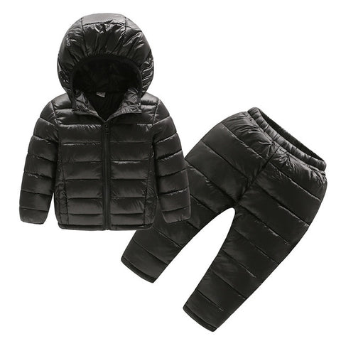 Autumn Winter Children Clothing Sets 2Pcs Cotton-Padded Jacket+Pants Baby Boys Girls Warm Coat Kids Winter Pants Suits For Girls