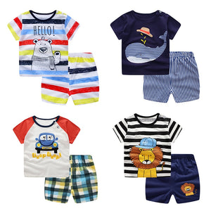 Summer children clothing sets cartoon toddler girls clothing sets top+pant 2Pcs/sets kids casual boys clothes sport suits outfit