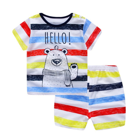 Summer children clothing sets cartoon toddler girls clothing sets top+pant 2Pcs/sets kids casual boys clothes sport suits outfit