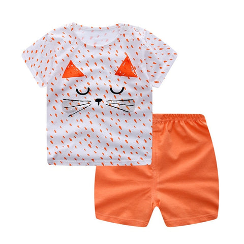 Summer children clothing sets cartoon toddler girls clothing sets top+pant 2Pcs/sets kids casual boys clothes sport suits outfit