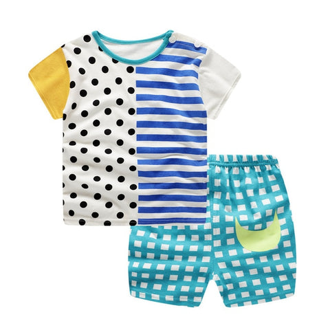 Summer children clothing sets cartoon toddler girls clothing sets top+pant 2Pcs/sets kids casual boys clothes sport suits outfit