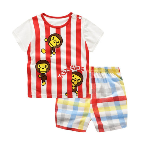 Summer children clothing sets cartoon toddler girls clothing sets top+pant 2Pcs/sets kids casual boys clothes sport suits outfit