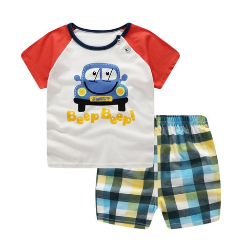 Summer children clothing sets cartoon toddler girls clothing sets top+pant 2Pcs/sets kids casual boys clothes sport suits outfit