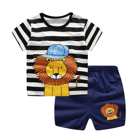 Summer children clothing sets cartoon toddler girls clothing sets top+pant 2Pcs/sets kids casual boys clothes sport suits outfit