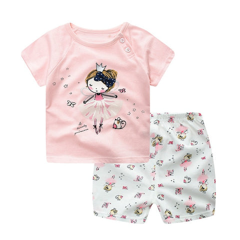 Summer children clothing sets cartoon toddler girls clothing sets top+pant 2Pcs/sets kids casual boys clothes sport suits outfit