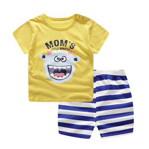 Summer children clothing sets cartoon toddler girls clothing sets top+pant 2Pcs/sets kids casual boys clothes sport suits outfit