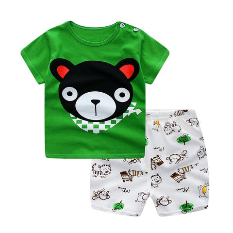 Summer children clothing sets cartoon toddler girls clothing sets top+pant 2Pcs/sets kids casual boys clothes sport suits outfit