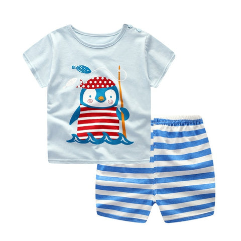 Summer children clothing sets cartoon toddler girls clothing sets top+pant 2Pcs/sets kids casual boys clothes sport suits outfit