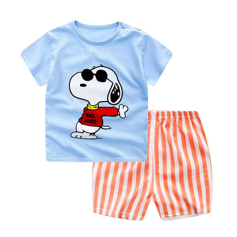 Summer children clothing sets cartoon toddler girls clothing sets top+pant 2Pcs/sets kids casual boys clothes sport suits outfit