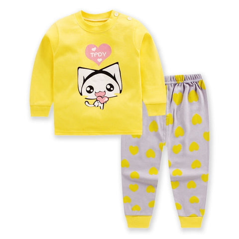 0-2year baby clothes set Winter cotton Newborn Baby boys girls Clothes 2PCS Mickey baby pajamas Unisex kids Clothing Sets