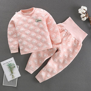 Baby T-shirt High Waist Pants Suit Autumn Winter Children Clothing Set Girls Clothes Casual Kids Long Sleeve Tops Tees Trousers