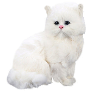 Realistic Cute Simulation Stuffed Plush White Persian Cats Toys Cat Dolls Table Decor Kids Boys Girls Xmas Gift