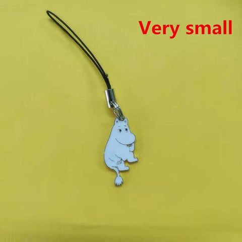 Moomin Mummi keychain cartoon white small  keychain phone metal keychain waterproof 2cm cute keychain