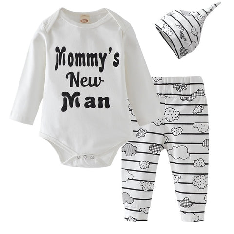 Baby Boy Clothes 2019 Autumn Baby Girl Clothing Sets Newborn Cotton Printed Long Sleeved T-shirt+pants+cap Kids 3pcs Suit