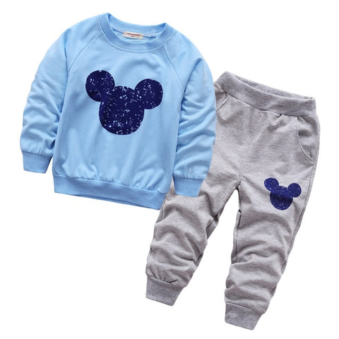 Toddler Tracksuit Spring and autumn Baby Clothing Sets Boys Girls Mickey Clothes Kids Hooded T-shirt And Pants 2 Pcs Suits