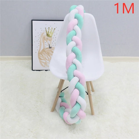 1M/2M/3M Baby Bumper Bed Braid Knot Pillow Cushion Bumper for Infant Bebe Crib Protector Cot Bumper Room Decor