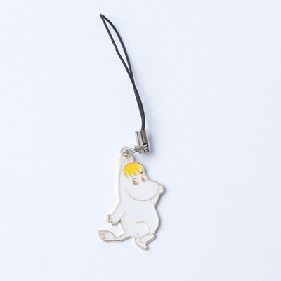 Moomin Mummi keychain cartoon white small  keychain phone metal keychain waterproof 2cm cute keychain