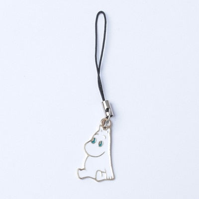 Moomin Mummi keychain cartoon white small  keychain phone metal keychain waterproof 2cm cute keychain