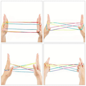 Kids Rainbow Colour Fumble Finger Thread Rope String Game Developmental Toy  Puzzle Educational Game for Children Kids