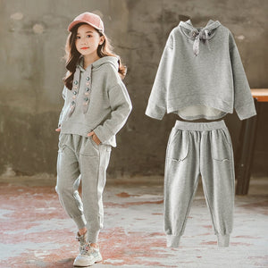 Kids Clothes Spring 2019 Active Girls Sets Children Outfits Long Sleeve Hoodies Coat Sport Suit for Teen Girls Fall Clothing Set
