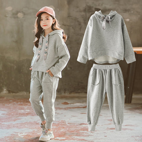 Kids Clothes Spring 2019 Active Girls Sets Children Outfits Long Sleeve Hoodies Coat Sport Suit for Teen Girls Fall Clothing Set