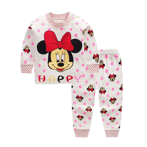 0-2year baby clothes set Winter cotton Newborn Baby boys girls Clothes 2PCS Mickey baby pajamas Unisex kids Clothing Sets