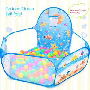 Cartoon folding indoor ocean ball pool layout fence baby game house children's tent color wave ball pool