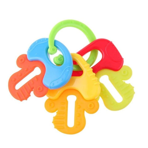 0-12M Cute Baby Early Educational Rattle Music Teeth Rubber Comfort Hand Rattle Music Sound Appease Toys Random Color Ship