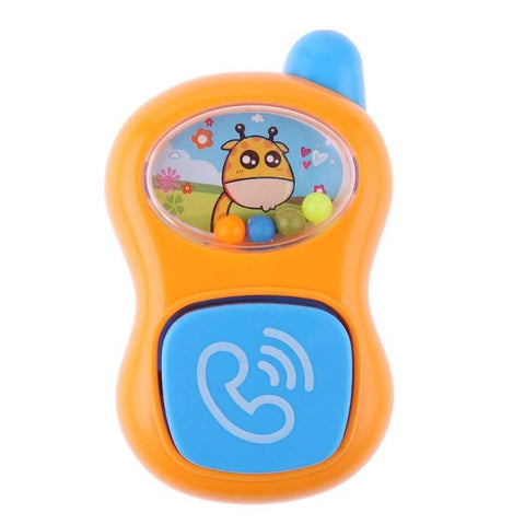 0-12M Cute Baby Early Educational Rattle Music Teeth Rubber Comfort Hand Rattle Music Sound Appease Toys Random Color Ship