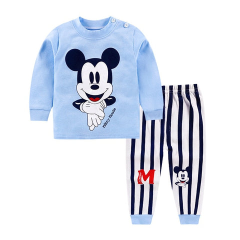 0-2year baby clothes set Winter cotton Newborn Baby boys girls Clothes 2PCS Mickey baby pajamas Unisex kids Clothing Sets