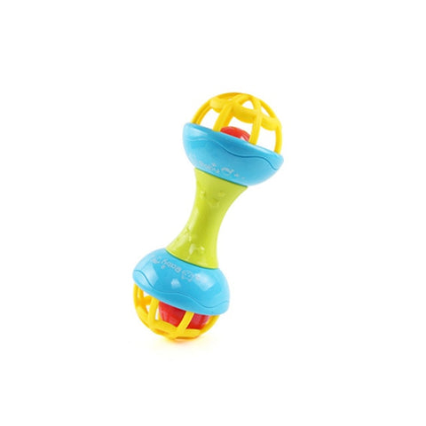 Soft Rubber Juguetes Bebe Cartoon Bee Hand Knocking Rattle Dumbbell Early Educational Toy For Kid Hand Bell Baby Toy 0-12 Months