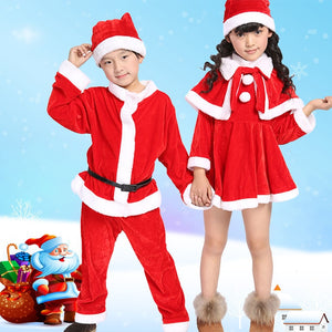 Christmas Santa Claus Suit Top Quality Christmas Costume Suit Baby Boy/Girl 3PCS Kids New Year Children's Clothing Set