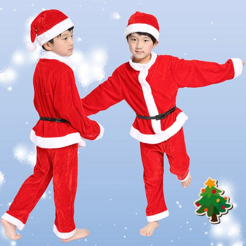 Christmas Santa Claus Suit Top Quality Christmas Costume Suit Baby Boy/Girl 3PCS Kids New Year Children's Clothing Set