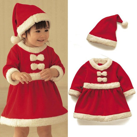 Christmas Santa Claus Suit Top Quality Christmas Costume Suit Baby Boy/Girl 3PCS Kids New Year Children's Clothing Set