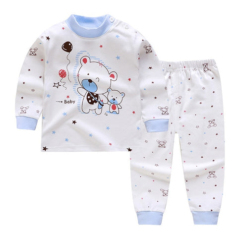 0-2year baby clothes set Winter cotton Newborn Baby boys girls Clothes 2PCS Mickey baby pajamas Unisex kids Clothing Sets