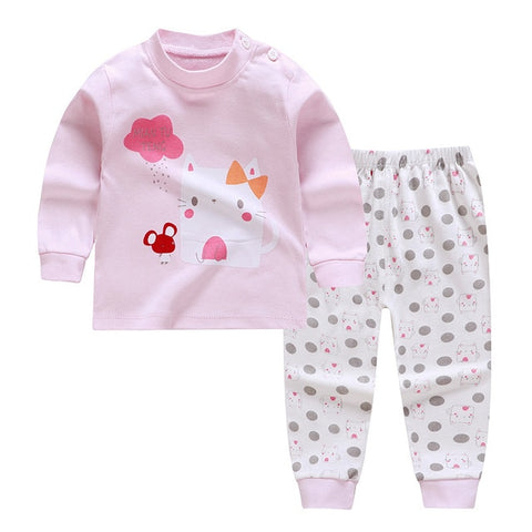 0-2year baby clothes set Winter cotton Newborn Baby boys girls Clothes 2PCS Mickey baby pajamas Unisex kids Clothing Sets