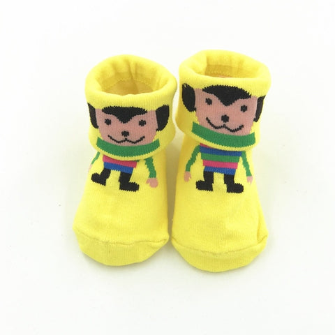 Excellent Quality Baby Girl Foot Socks Funny Happy Socks Newborn Rubber Anti Slip Socks